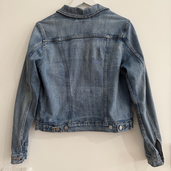 Levi's Denim Trucker Jacket Classic Fit Medium Wash Blue Jean Women Size Large - Picture 3 of 10